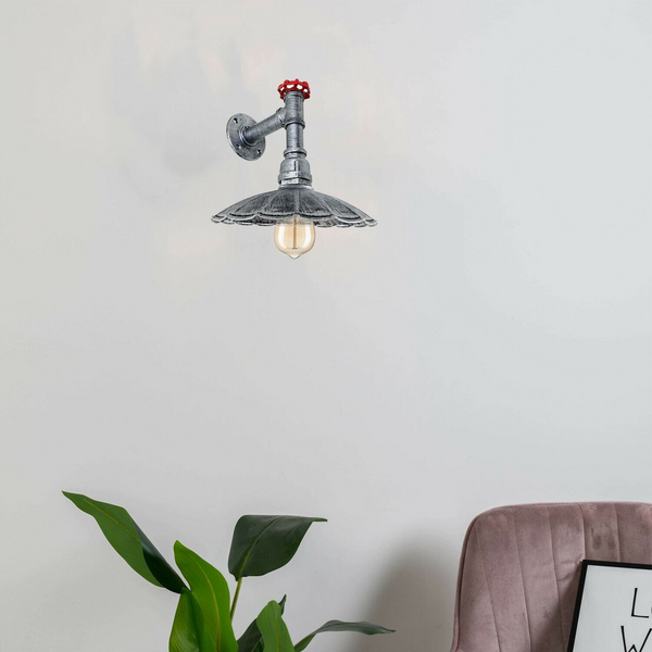 Vintage Retro Industrial Wall Pipe Light Fittings Indoor Sconce Metal Lamp Umbrella Shape Shade for Basement, Bedroom, Home Office, Study room~1250
