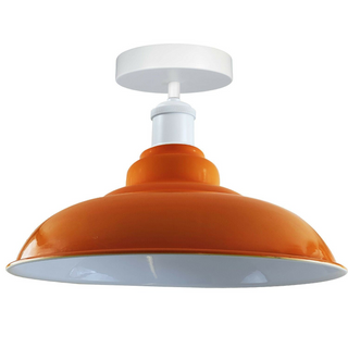 Modern Industrial Style Ceiling Light Fittings Metal Flush Mount Bowl Shape Shade Indoor Lighting, E27 Base~1192