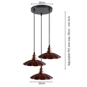 3 Outlet Rustic Red Wavy Metal Ceiling Pendant Light~1485