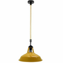 Industrial Vintage Metal Shade Chandelier Retro Ceiling Lamp Yellow Shade Pendant Light~3887