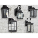 Amara Transitional Outdoor Wall sconces 13-in Clear Glass Matte Black