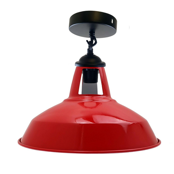 Colour Industrial Metal Ceiling Plate Light Holder & Retro Pendant Lamp Shade~1412