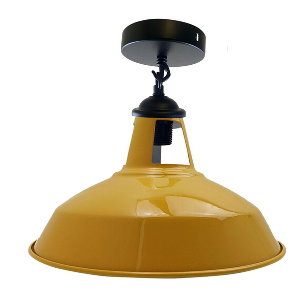 Colour Industrial Metal Ceiling Plate Light Holder & Retro Pendant Lamp Shade~1412
