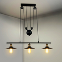 LEDSone Industrial Vintage Ceiling Pendant Pulley Pipe Lights Hanging Triple Island Lamp with E27 holder ~3449