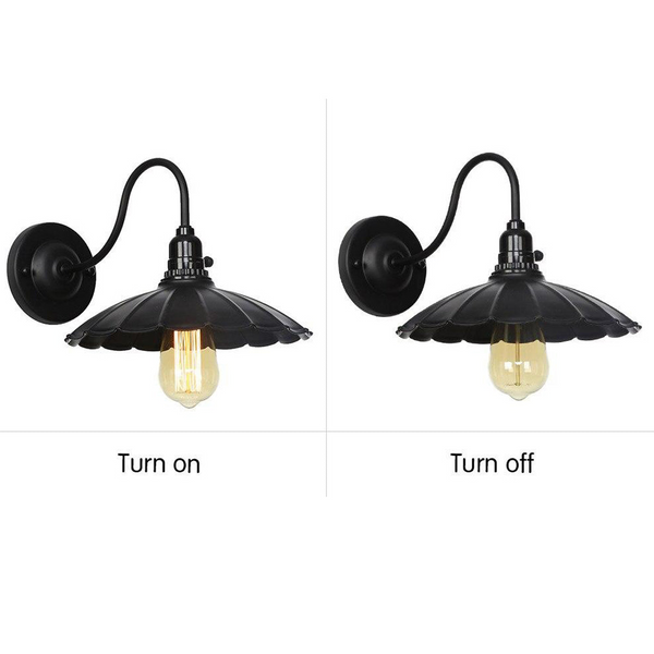 Black Retro Vintage Industrial Wall Mounted Light Rustic Sconce Lamp Fixture~2676