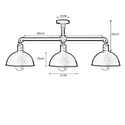 Industrial Retro Texas Style Pipe Lights Semi Flush Brushed Silver Metal Ceiling Lamp Shade E27~3595