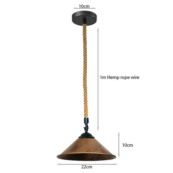 Metal Hemp Pendant Lamp Lighting With Bulb~2019
