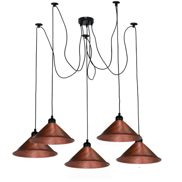 Modern Industrial Rustic Red Spider Ceiling Pendant Light Metal Cone Shade Indoor Hanging Light~3397