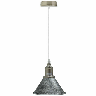 Buy brushed-silver Modern Vintage Ceiling Pendant Light Cone Shade Shape Hanging Light For Hotels, Any Room, Dining Room~1363