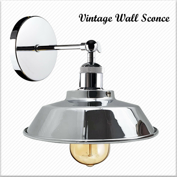 Retro Industrial Chrome colour Wall Sconce Lamp Shade Adjustable Edison Wall Light~2013