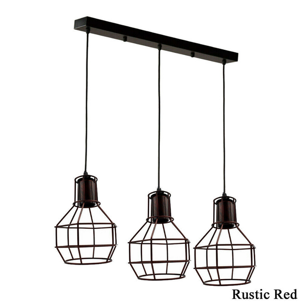Retro Loft 3 Head Ceiling Light Shade Pendant Lamp With Bulbs~2563