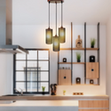 Industrial vintage Retro3 way Round ceiling Various colours cage pendant light E27 Uk Holder~3968