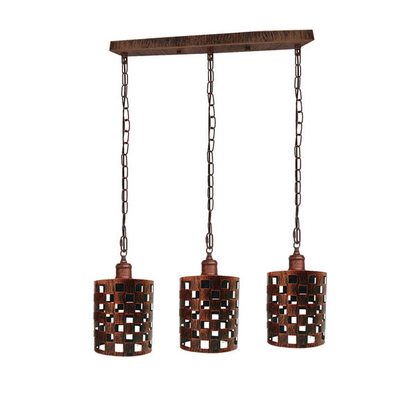 Industrial Vintage Retro Drum Cylinder shape Rustic Red Metal Ceiling 3 way rectangle Pendant cage Lights E27~3994