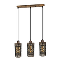Industrial vintage Retro 3 way Rectangle Drum Cylinder Brushed copper cage pendant~4011