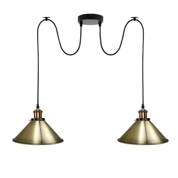 Green Brass 2 Way Retro Industrial Ceiling E27 Hanging Lamp Pendant Light~3504