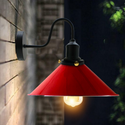 LEDSone Industrial Vintage Ratio Red Swan Neck Wall Light Indoor Sconce Metal Cone Shape Shade~3488
