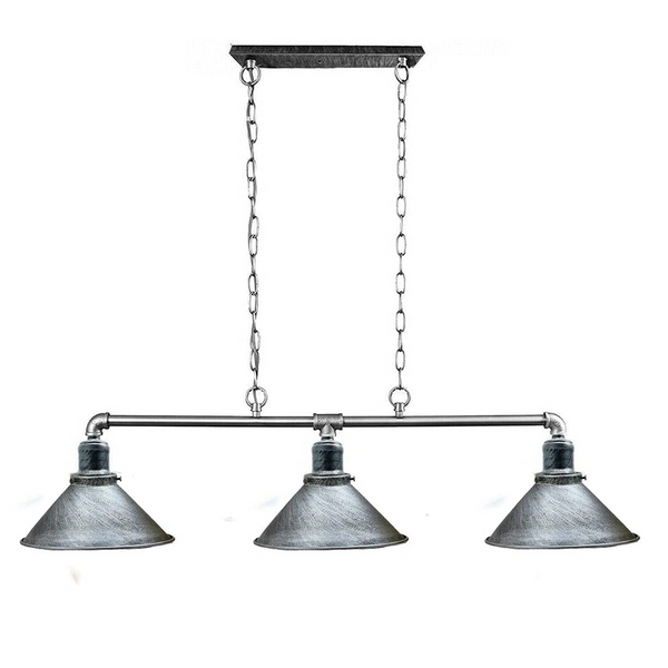 3 Lights Industrial Chandelier Steampunk Lamp Hanging Brushed Silver~hain