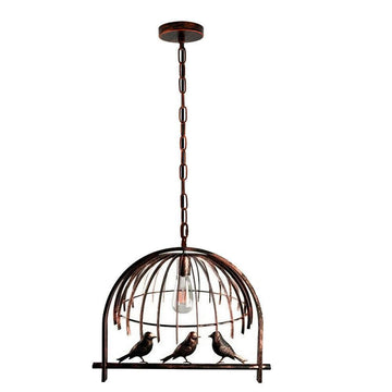industrial Light Cage Hanging Pendant Light Chandelier Rustic Red~1240