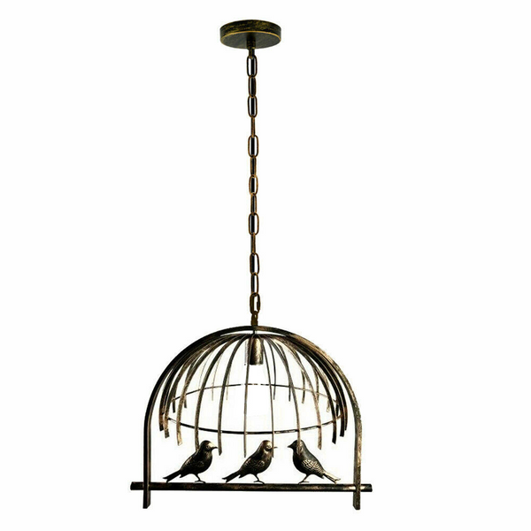 Bird Cage Chandelier Hanging Lamp Pendant Light Brushed Copper~1236