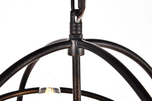 14 in. 3-Light Pendant in Dark Brown Automotive Brown Castor 