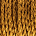 32Ft Twisted Cloth Covered Wire 18 Gauge 2 Conductor Braided Light Cord Gold~1470