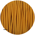 16Ft Round Cloth Covered Wire 18 Gauge 3 Conductor Fabric Light Cord Gold~1336
