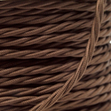16Ft Twisted Cloth Covered Wire 18 Gauge 3 Conductor Braided Light Cord Brown~1502