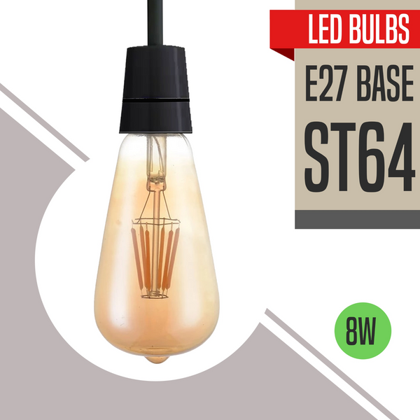 ST64 E27 8W Dimmable Retro Classic LED Filament Bulbs~3088