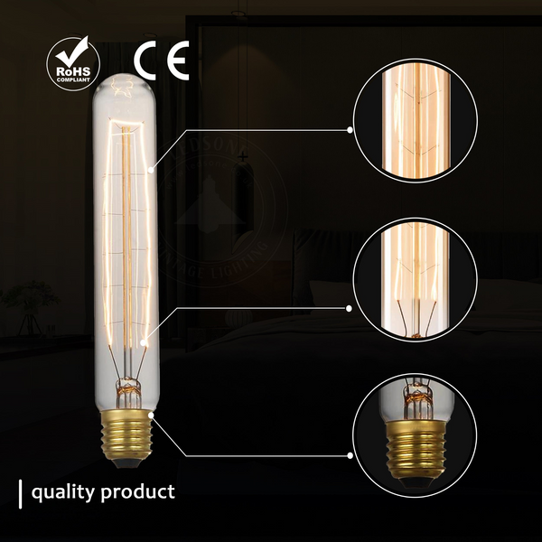 T130 60W E27 Dimmable Filament Vintage Light Bulb~3236