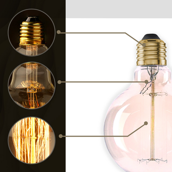 E26 G95 60W Vintage Retro Industrial Filament Dimmable Bulb~1049