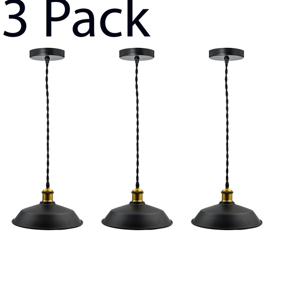3 Pack Vintage Loft Chandelier Ceiling Pendant Lamp Shade Industrial (without Bulb)~2990