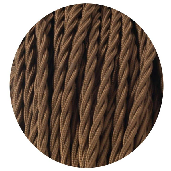 3 Core Twisted Electric Cable Covered Light Brown Color Fabric Flex 0.75mm~3064