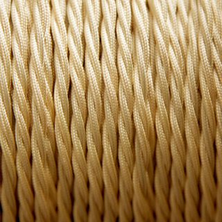 Light Gold Twisted Vintage Fabric Cable Flex Electric Wire 0.75mm 2 Core~3197
