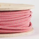 2 Core 0.75mm Round Vintage Braided Red And White Fabric Covered lamp cords~3030