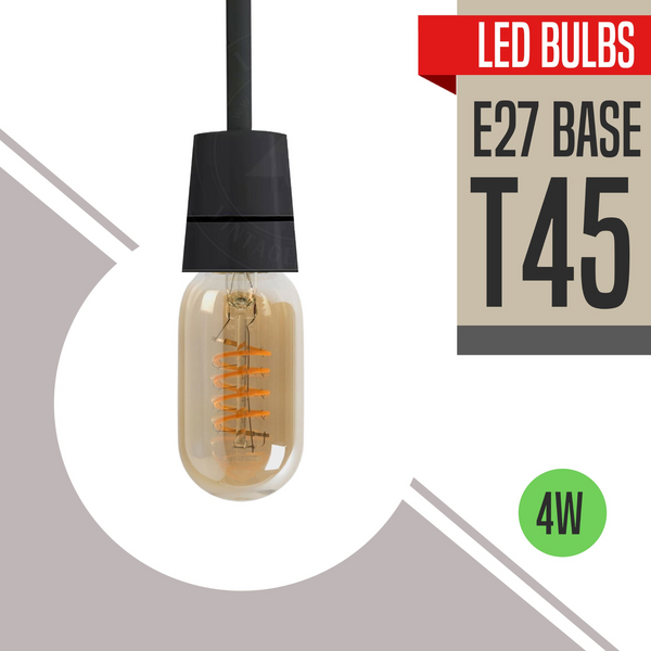 LED E27 T45 4W Vintage Edison Filament Glass Retro Warm White~1046