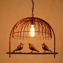 Vintage Bird Cage Chandelier Hanging Pendant Light Rustic Red~1327