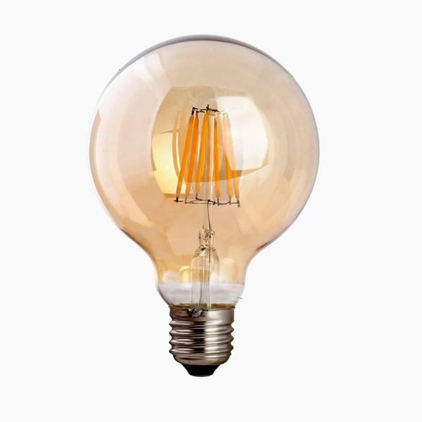 G95 E26 8W Vintage LED Light Bulb Pack 3