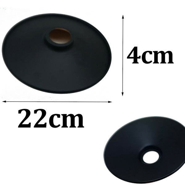 Black Flat Metal Ceiling Pendant Shade Pack 2