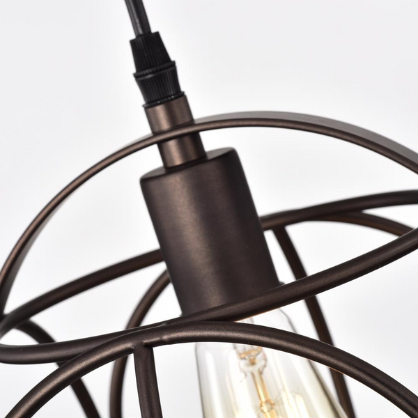 CHLOE Lighting IRONCLAD Industrial 1 Light Oil Rubbed Bronze Mini Pendant Ceiling Fixture 10