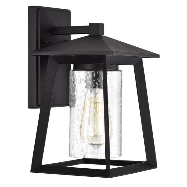 CHLOE Lighting RUSSELL Transitional 1 Light Textured Black Outdoor Wall Sconce 11