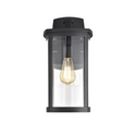 CHLOE Lighting QUILL Transitional 1 Light Textured Black Outdoor Wall Sconce 17
