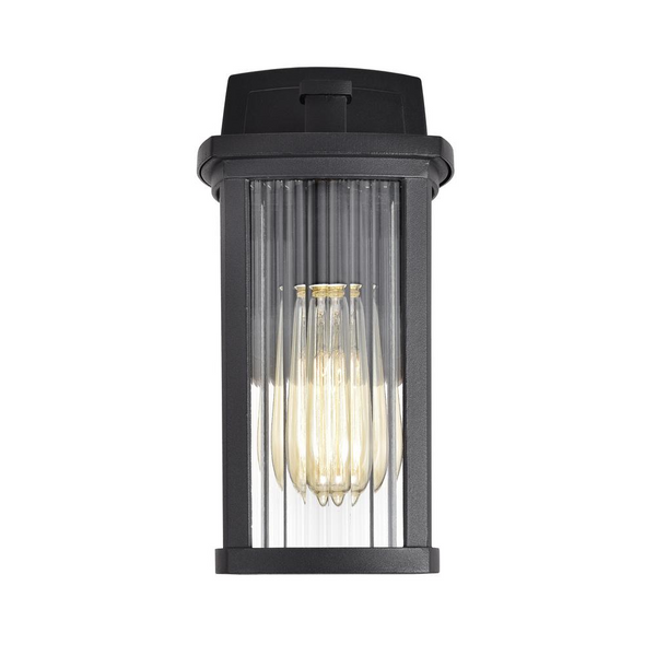 CHLOE Lighting EVIE Transitional 1 Light Textured Black Outdoor Wall Sconce 11