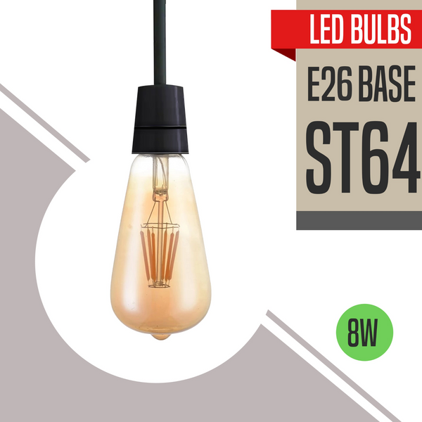 Vintage Edison LED Bulb ST64 8W Warm White E26~1140