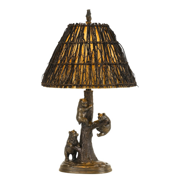 Cal Lighting Bear Bronze Resin Table Lamp