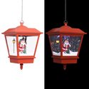 vidaXL Christmas Hanging Lamp with LED Light and Santa Red 10.6