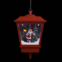 vidaXL Christmas Hanging Lamp with LED Light and Santa Red 10.6