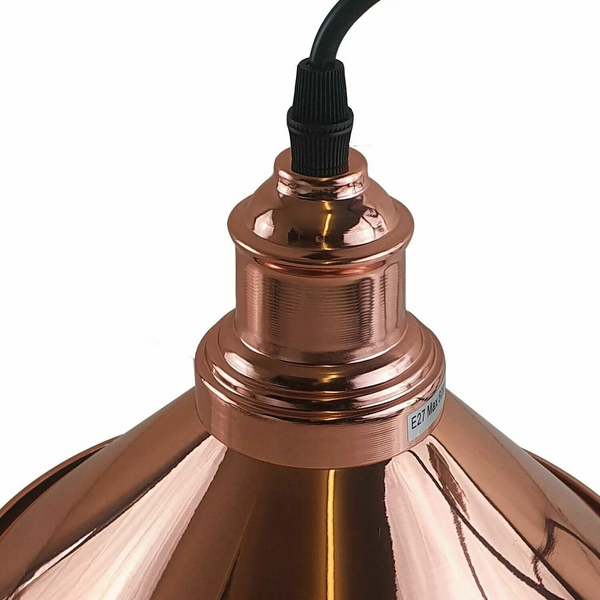 Rose Gold Industrial 3-Light Hanging Pendant Light Light Fixture Cone Shade~1522