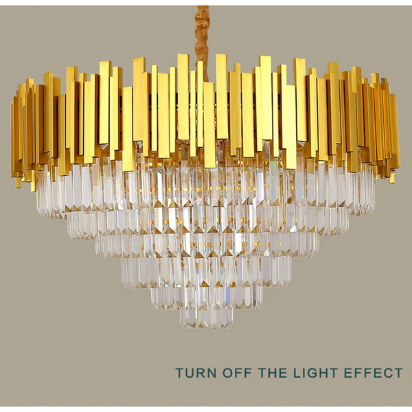 Modern Large Crystal Ceiling Light Gold Pendant Chandelier Lamp for Living Room ~4117