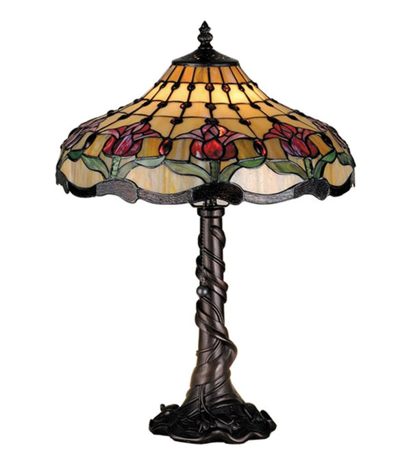 19.5 Inch H Colonial Tulip Table Lamp Automotive Brown Castor 
