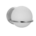 1LT Wall Sconce, Polished Chrome Finish with White Glass